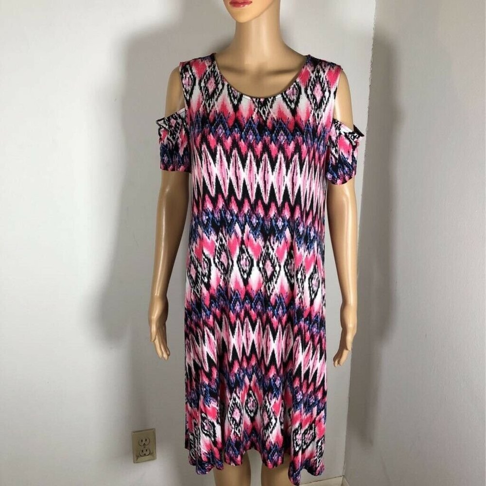 Westbound Womens Shift Dress Multicolor Pink Aztec